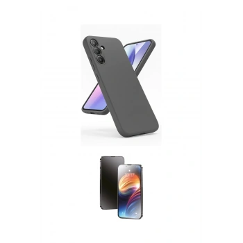 MARSİLYAN™- Galaxy A24 4G Kılıf Kozmos Yansıma Özel Seri - Siyah 3D Antistatik Mat Seramik Nano Ekran Koruyucu