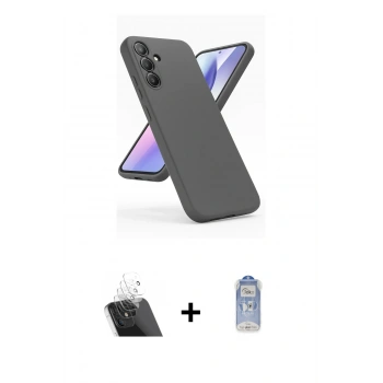 MARSİLYAN™- Galaxy A24 4G Kılıf Kozmos Yansıma Özel Seri - Siyah Joko Magic 5D Cam + Kamera Lens Koruma Cam - SF
