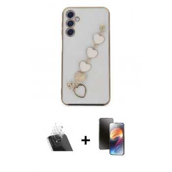 MARSİLYAN™- Galaxy A24 4G Kılıf Nova Işık Prime - Siyah 3D Antistatik Mat Seramik Nano Ekran Koruyucu + Kamera Lens Koruma Cam - SF