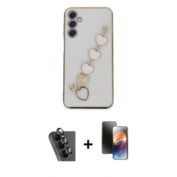 MARSİLYAN™- Galaxy A24 4G Kılıf Nova Işık Prime - Siyah 3D Antistatik Mat Seramik Nano Ekran Koruyucu + Valdez Metal Kamera Lens - SH