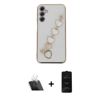 MARSİLYAN™- Galaxy A24 4G Kılıf Nova Işık Prime - Siyah 6D Antistatik Mat Seramik Hayalet Nano Ekran Koruyucu + Kamera Lens Koruma Cam - SF