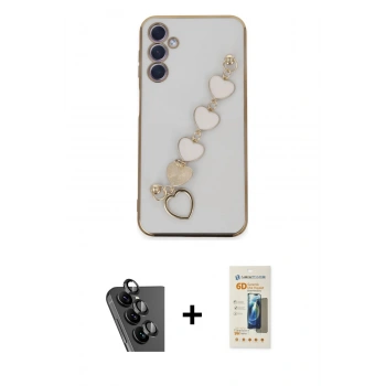 MARSİLYAN™- Galaxy A24 4G Kılıf Nova Işık Prime - Siyah 6D Mat Seramik Hayalet Nano Ekran Koruyucu + Valdez Metal Kamera Lens - SH