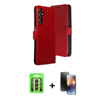 MARSİLYAN™- Galaxy A24 4G Kılıf Siluet Işık Serisi - Siyah 3D Antistatik Mat Seramik Nano Ekran Koruyucu + Raze Metal Kamera Lens - SH