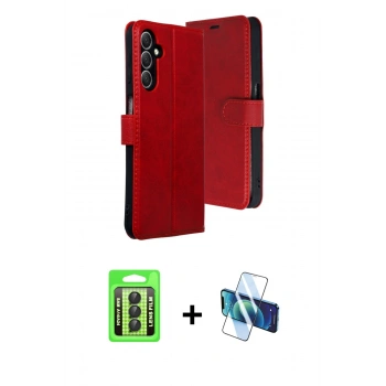 MARSİLYAN™- Galaxy A24 4G Kılıf Siluet Işık Serisi - Siyah 3D Antistatik Seramik Nano Ekran Koruyucu + Raze Metal Kamera Lens - SH