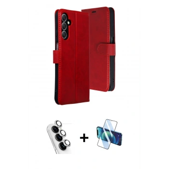 MARSİLYAN™- Galaxy A24 4G Kılıf Siluet Işık Serisi - Siyah 3D Antistatik Seramik Nano Ekran Koruyucu + Valdez Metal Kamera Lens - GS