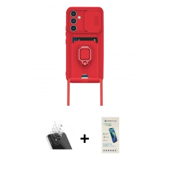 MARSİLYAN™- Galaxy A24 4G Kılıf Vadi Form Prime - Şeffaf Pasifik Cam Ekran Koruyucu + Kamera Lens Koruma Cam - SF