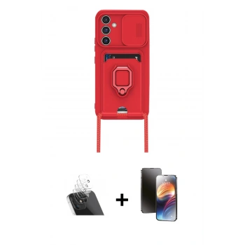 MARSİLYAN™- Galaxy A24 4G Kılıf Vadi Form Prime - Siyah 3D Antistatik Mat Seramik Nano Ekran Koruyucu + Kamera Lens Koruma Cam - SF