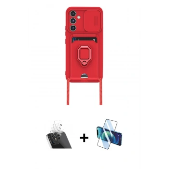 MARSİLYAN™- Galaxy A24 4G Kılıf Vadi Form Prime - Siyah 3D Antistatik Seramik Nano Ekran Koruyucu + Kamera Lens Koruma Cam - SF