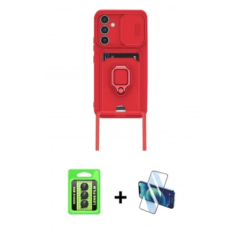 MARSİLYAN™- Galaxy A24 4G Kılıf Vadi Form Prime - Siyah 3D Antistatik Seramik Nano Ekran Koruyucu + Raze Metal Kamera Lens - SH