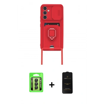 MARSİLYAN™- Galaxy A24 4G Kılıf Vadi Form Prime - Siyah 6D Antistatik Mat Seramik Hayalet Nano Ekran Koruyucu + Raze Metal Kamera Lens - SH
