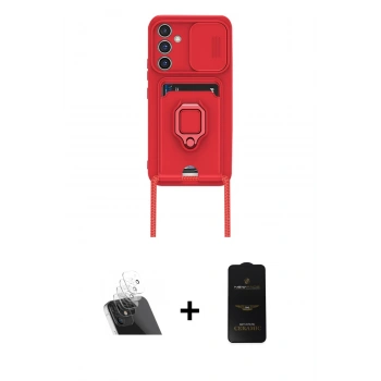 MARSİLYAN™- Galaxy A24 4G Kılıf Vadi Form Prime - Siyah 6D Antistatik Mat Seramik Hayalet Nano Ekran Koruyucu + Kamera Lens Koruma Cam - SF