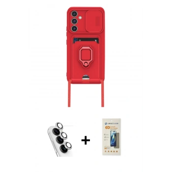 MARSİLYAN™- Galaxy A24 4G Kılıf Vadi Form Prime - Siyah 6D Mat Seramik Hayalet Nano Ekran Koruyucu + Valdez Metal Kamera Lens - GS