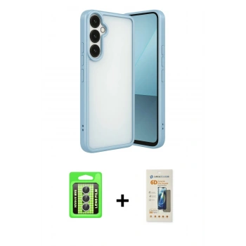 MARSİLYAN™- Galaxy A24 4G Kılıf Vadi Minimal - Siyah 6D Mat Seramik Hayalet Nano Ekran Koruyucu + Raze Metal Kamera Lens - GS