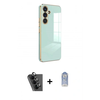 MARSİLYAN™- Galaxy A24 4G Kılıf Yankı Serisi - Siyah Joko Magic 5D Cam + Valdez Metal Kamera Lens - SH