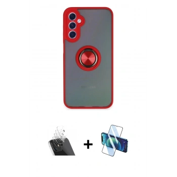 MARSİLYAN™- Galaxy A24 4G Kılıf Yörünge Çizgi - Siyah 3D Antistatik Seramik Nano Ekran Koruyucu + Kamera Lens Koruma Cam - SF