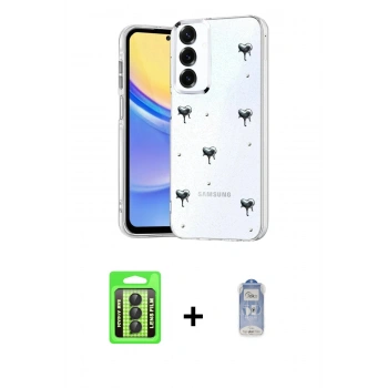 MARSİLYAN™- Galaxy A24 4G Kılıf Yörünge Form - Siyah Joko Magic 5D Cam + Raze Metal Kamera Lens - SH