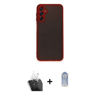 MARSİLYAN™- Galaxy A25 5G Kılıf Ahenk Çizgi Serisi - Siyah Joko Magic 5D Cam + Kamera Lens Koruma Cam - SF