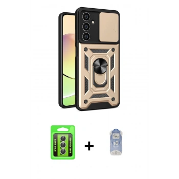 MARSİLYAN™- Galaxy A25 5G Kılıf Ahenk Klasik - Siyah Joko Magic 5D Cam + Raze Metal Kamera Lens - GS