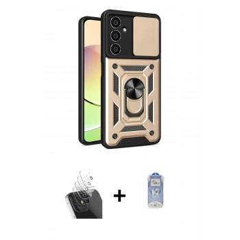 MARSİLYAN™- Galaxy A25 5G Kılıf Ahenk Klasik - Siyah Joko Magic 5D Cam + Kamera Lens Koruma Cam - SF