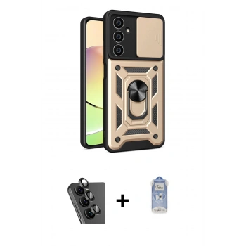 MARSİLYAN™- Galaxy A25 5G Kılıf Ahenk Klasik - Siyah Joko Magic 5D Cam + Valdez Metal Kamera Lens - SH