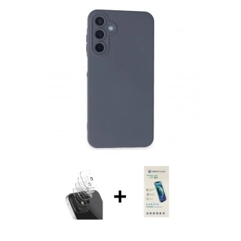 MARSİLYAN™- Galaxy A25 5G Kılıf Ahenk Serisi - Şeffaf Pasifik Cam Ekran Koruyucu + Kamera Lens Koruma Cam - SF