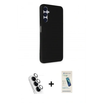 MARSİLYAN™- Galaxy A25 5G Kılıf Akış Asil Koleksiyonu - Şeffaf Pasifik Cam Ekran Koruyucu + Valdez Metal Kamera Lens - GS