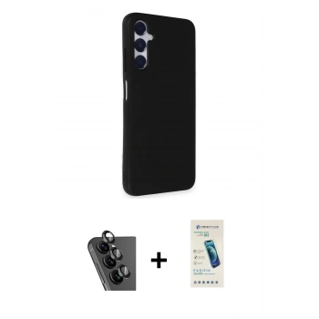 MARSİLYAN™- Galaxy A25 5G Kılıf Akış Asil Koleksiyonu - Şeffaf Pasifik Cam Ekran Koruyucu + Valdez Metal Kamera Lens - SH