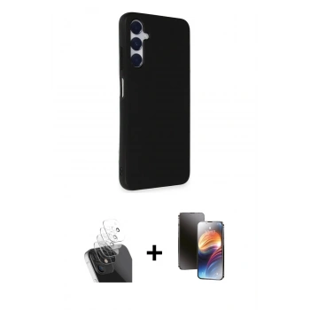 MARSİLYAN™- Galaxy A25 5G Kılıf Akış Asil Koleksiyonu - Siyah 3D Antistatik Mat Seramik Nano Ekran Koruyucu + Kamera Lens Koruma Cam - SF