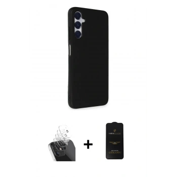 MARSİLYAN™- Galaxy A25 5G Kılıf Akış Asil Koleksiyonu - Siyah 6D Antistatik Mat Seramik Hayalet Nano Ekran Koruyucu + Kamera Lens Koruma Cam - SF