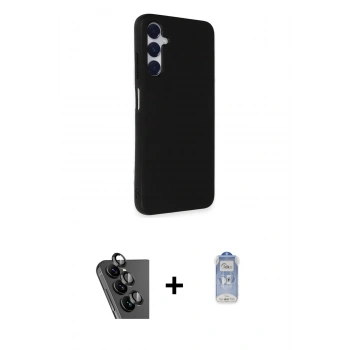 MARSİLYAN™- Galaxy A25 5G Kılıf Akış Asil Koleksiyonu - Siyah Joko Magic 5D Cam + Valdez Metal Kamera Lens - SH