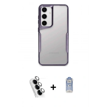 MARSİLYAN™- Galaxy A25 5G Kılıf Akış Çizgi Koleksiyonu - Siyah Joko Magic 5D Cam + Valdez Metal Kamera Lens - GS