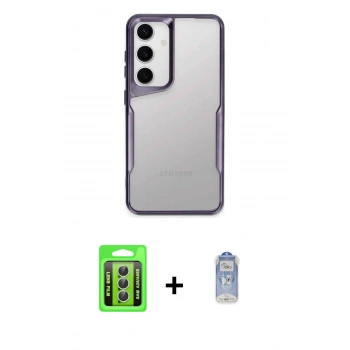 MARSİLYAN™- Galaxy A25 5G Kılıf Akış Çizgi Koleksiyonu - Siyah Joko Magic 5D Cam + Raze Metal Kamera Lens - GS