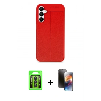 MARSİLYAN™- Galaxy A25 5G Kılıf Doruk Klasik Özel Seri - Siyah 3D Antistatik Mat Seramik Nano Ekran Koruyucu + Raze Metal Kamera Lens - SH
