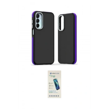 MARSİLYAN™- Galaxy A25 5G Kılıf Eksen Işık - Şeffaf Pasifik Cam Ekran Koruyucu