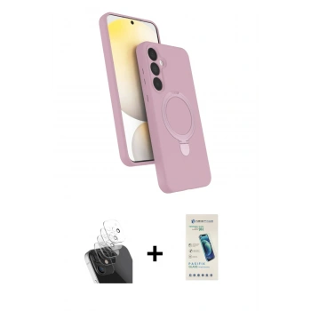 MARSİLYAN™- Galaxy A25 5G Kılıf İz Işık Koleksiyonu - Şeffaf Pasifik Cam Ekran Koruyucu + Kamera Lens Koruma Cam - SF