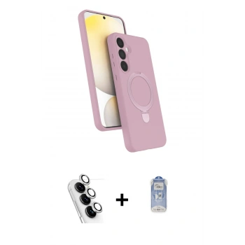 MARSİLYAN™- Galaxy A25 5G Kılıf İz Işık Koleksiyonu - Siyah Joko Magic 5D Cam + Valdez Metal Kamera Lens - GS