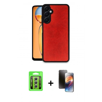 MARSİLYAN™- Galaxy A25 5G Kılıf Kıvılcım Işık Serisi - Siyah 3D Antistatik Mat Seramik Nano Ekran Koruyucu + Raze Metal Kamera Lens - GS