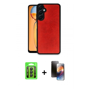 MARSİLYAN™- Galaxy A25 5G Kılıf Kıvılcım Işık Serisi - Siyah 3D Antistatik Mat Seramik Nano Ekran Koruyucu + Raze Metal Kamera Lens - SH