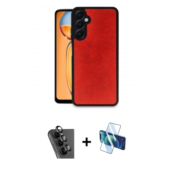 MARSİLYAN™- Galaxy A25 5G Kılıf Kıvılcım Işık Serisi - Siyah 3D Antistatik Seramik Nano Ekran Koruyucu + Valdez Metal Kamera Lens - SH