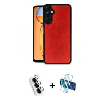MARSİLYAN™- Galaxy A25 5G Kılıf Kıvılcım Işık Serisi - Siyah 3D Antistatik Seramik Nano Ekran Koruyucu + Valdez Metal Kamera Lens - GS