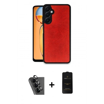 MARSİLYAN™- Galaxy A25 5G Kılıf Kıvılcım Işık Serisi - Siyah 6D Antistatik Mat Seramik Hayalet Nano Ekran Koruyucu + Valdez Metal Kamera Lens - SH