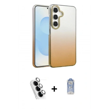 MARSİLYAN™- Galaxy A25 5G Kılıf Kıvılcım Minimal Özel Seri - Siyah Joko Magic 5D Cam + Valdez Metal Kamera Lens - GS