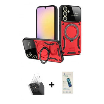 MARSİLYAN™- Galaxy A25 5G Kılıf Kıvılcım Modern Serisi - Şeffaf Pasifik Cam Ekran Koruyucu + Kamera Lens Koruma Cam - SF
