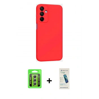 MARSİLYAN™- Galaxy A25 5G Kılıf Kozmos Yansıma Özel Seri - Şeffaf Pasifik Cam Ekran Koruyucu + Raze Metal Kamera Lens - GS