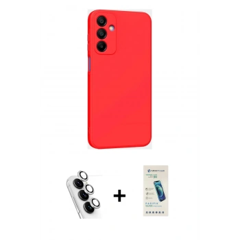 MARSİLYAN™- Galaxy A25 5G Kılıf Kozmos Yansıma Özel Seri - Şeffaf Pasifik Cam Ekran Koruyucu + Valdez Metal Kamera Lens - GS
