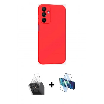MARSİLYAN™- Galaxy A25 5G Kılıf Kozmos Yansıma Özel Seri - Siyah 3D Antistatik Cam Ekran Koruyucu + Kamera Lens Koruma Cam - SF