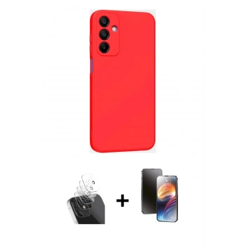 MARSİLYAN™- Galaxy A25 5G Kılıf Kozmos Yansıma Özel Seri - Siyah 3D Antistatik Mat Seramik Nano Ekran Koruyucu + Kamera Lens Koruma Cam - SF