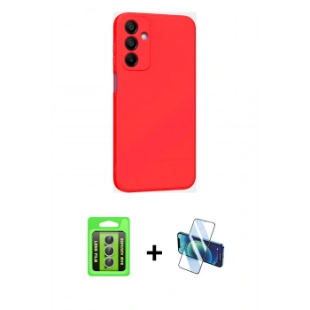 MARSİLYAN™- Galaxy A25 5G Kılıf Kozmos Yansıma Özel Seri - Siyah 3D Antistatik Seramik Nano Ekran Koruyucu + Raze Metal Kamera Lens - GS