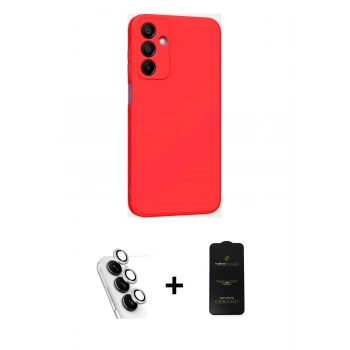 MARSİLYAN™- Galaxy A25 5G Kılıf Kozmos Yansıma Özel Seri - Siyah 6D Antistatik Mat Seramik Hayalet Nano Ekran Koruyucu + Valdez Metal Kamera Lens - GS