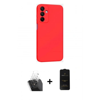 MARSİLYAN™- Galaxy A25 5G Kılıf Kozmos Yansıma Özel Seri - Siyah 6D Antistatik Mat Seramik Hayalet Nano Ekran Koruyucu + Kamera Lens Koruma Cam - SF